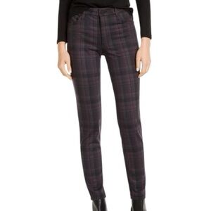 New! Kut from the Kloth Mia High-Rise Skinny Ankle Plaid Ponte Pants